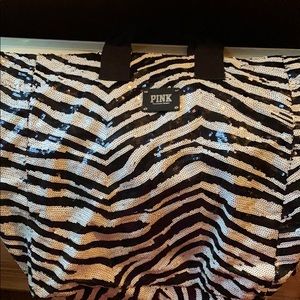 Zebra Sequin PINK Bag